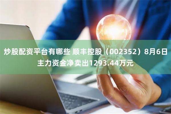 炒股配资平台有哪些 顺丰控股（002352）8月6日主力资金净卖出1293.44万元