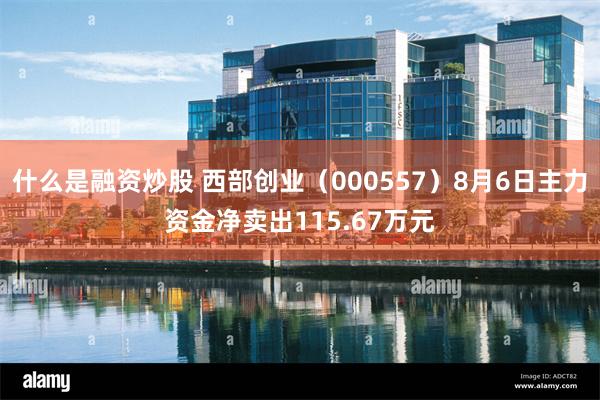 什么是融资炒股 西部创业（000557）8月6日主力资金净卖出115.67万元